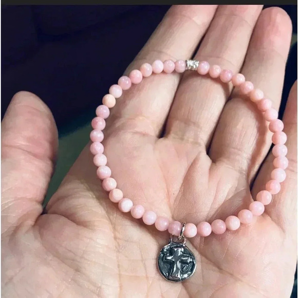 Nature’s Splendour®️LLC Jewelry - Peruvian Opal,Pink Bracelet,Natural Color,Stretch Bracelet,October Birthstone